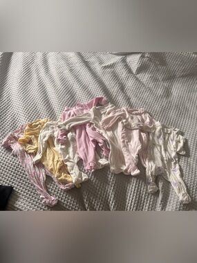 Carter's, Nike and other  Pastel Pink & Cream Baby Footed Rompers Set